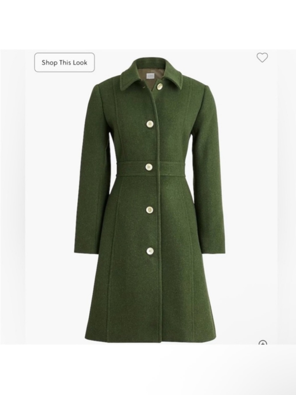 NWOT J Crew Factory Wool Blend Lady Day Coat in Pine Green - Picture 4 of 7